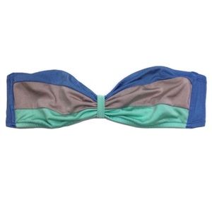 Victoria’s Secret Shimmer Colorblock Bandeau Wireless Bikini Top Size Small